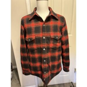 Stetson Men's Snap Up Flannel‎ Shirt With Quilt Like Stitching Inside Small NWT